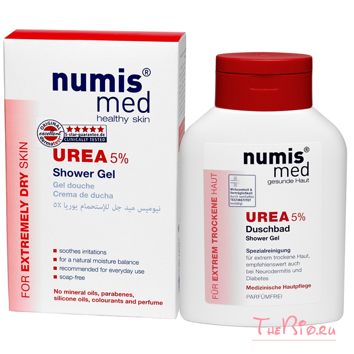 NumisMed - Гель для душа с 5% мочевиной, 200 мл Numis Med www.thebio.ru натуральная косметика Нумис Мед купить в магазине официальном прочитать отзывы лучшие фотографии с мочевиной уреатой для увлажнения кожи полный спектр продукции заказать с доставкой по Москве и по России в надежном интернет-магазине