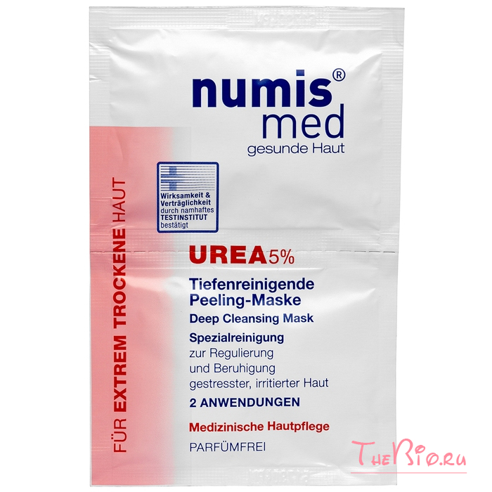 NumisMed - Глубоко очищающая маска для лица с 5 % мочевиной, двойное саше по 8 мл Numis Med www.thebio.ru натуральная косметика Нумис Мед купить в магазине официальном прочитать отзывы лучшие фотографии с мочевиной уреатой для увлажнения кожи полный спектр продукции заказать с доставкой по Москве и по России в надежном интернет-магазине