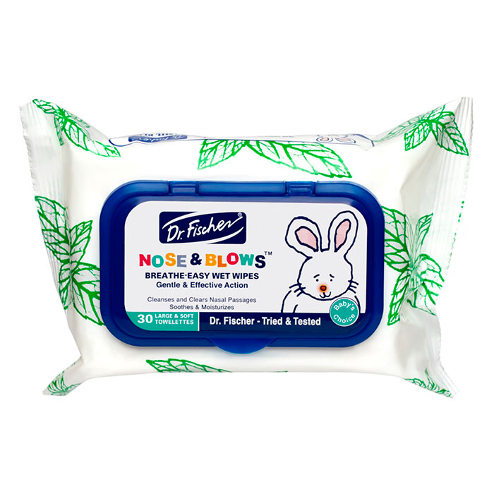 Dr.Fischer - Влажные салфетки для кожи вокруг носа для младенцев и детей «ДЫШИ СВОБОДНО», 30 штук